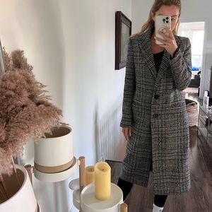 Long plaid winter coat